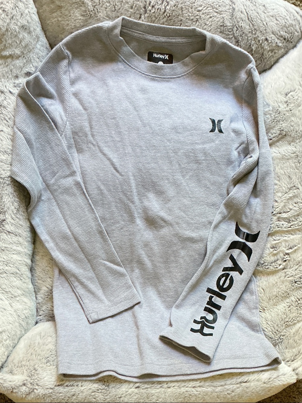 Hurley Light Gray Thermal Long Sleeve Logo Shirt